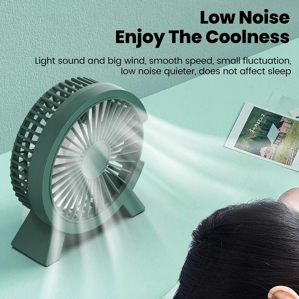 Mini USB Rechargeable Desk Fan for Dorm, Office & Travel