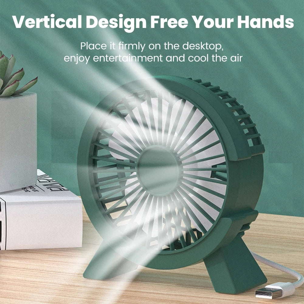 Mini USB Rechargeable Desk Fan for Dorm, Office & Travel