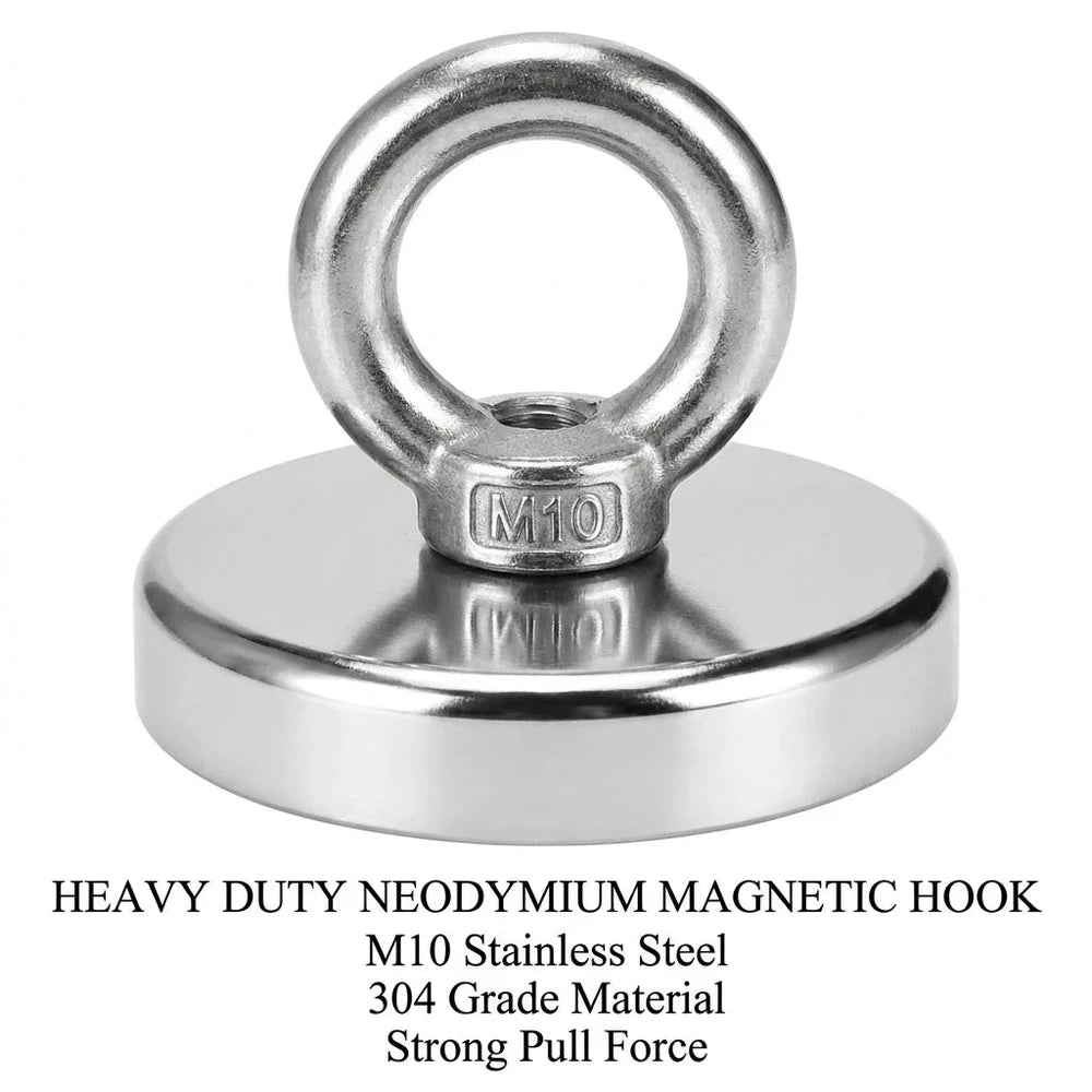 N52 Heavy-Duty Magnetic Eyebolt - Strong Removable Hanging Hook