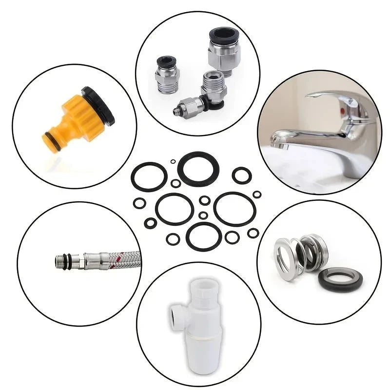 Nitrile Rubber O-Ring Assortment Kit - Sealing Gaskets Repair Set