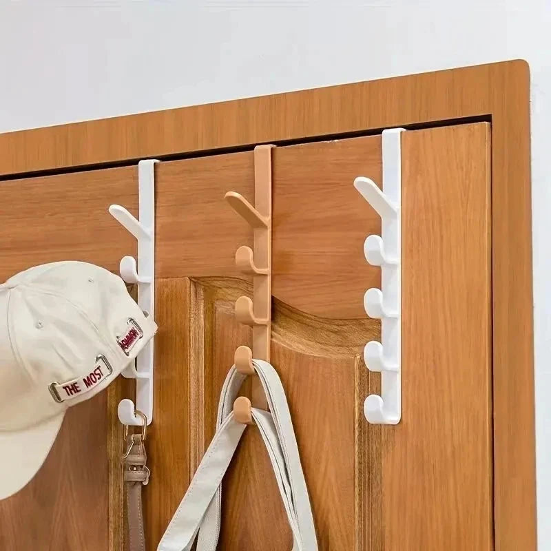 Over-Door Hanging Rack with Hooks for Clothes, Bags & Accessories