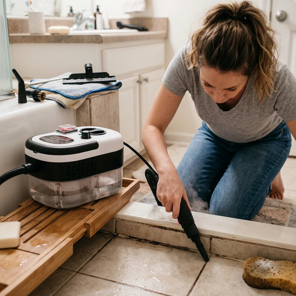 Portable Handheld Steam Cleaner - High-Temp Pressurized, Multi-Surface