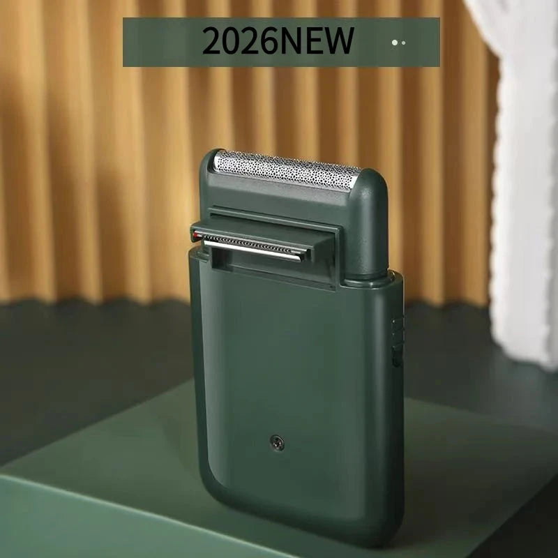 Portable Mini Electric Shaver with Pop-Up Trimmer for Men
