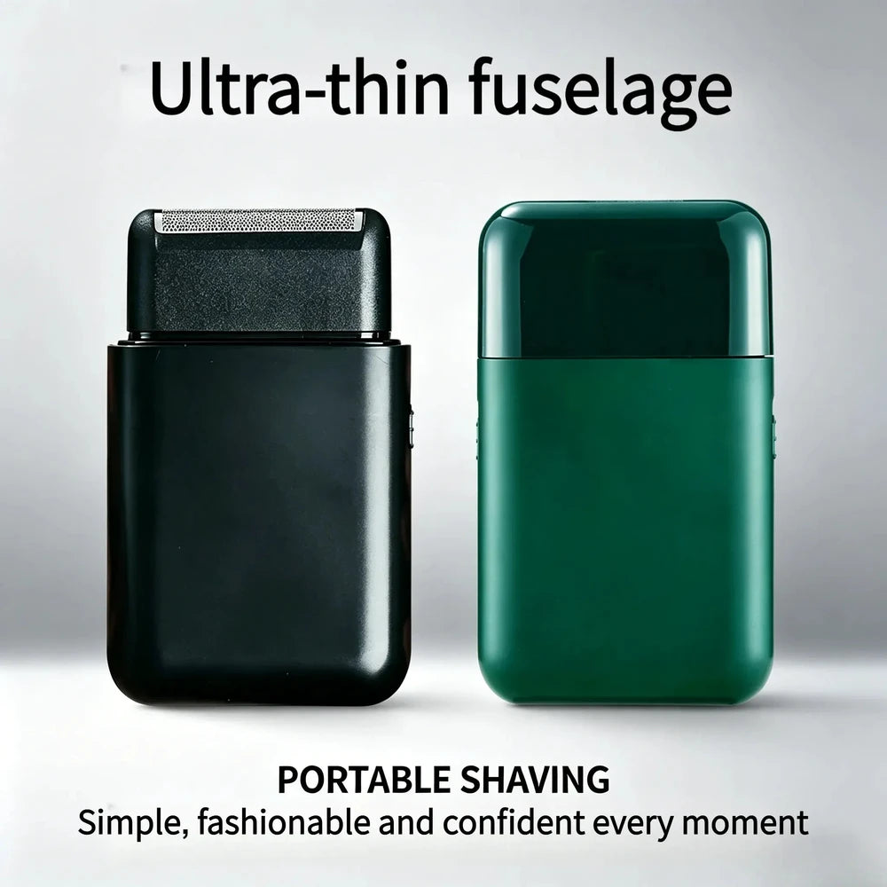 Portable Mini Electric Shaver with Pop-Up Trimmer for Men