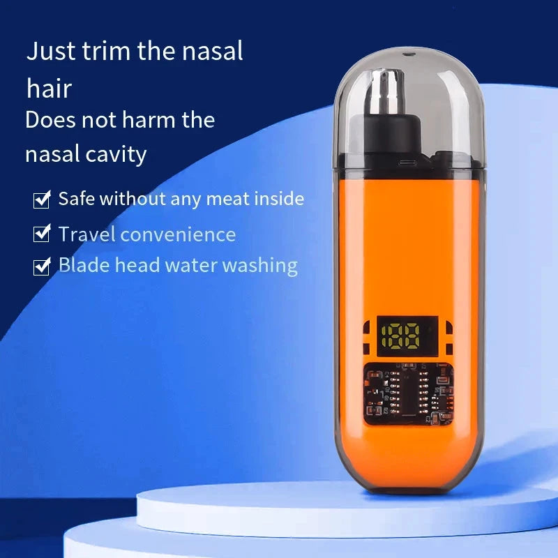 Portable Nose & Ear Hair Trimmer - Rechargeable, Painless, USB Charging