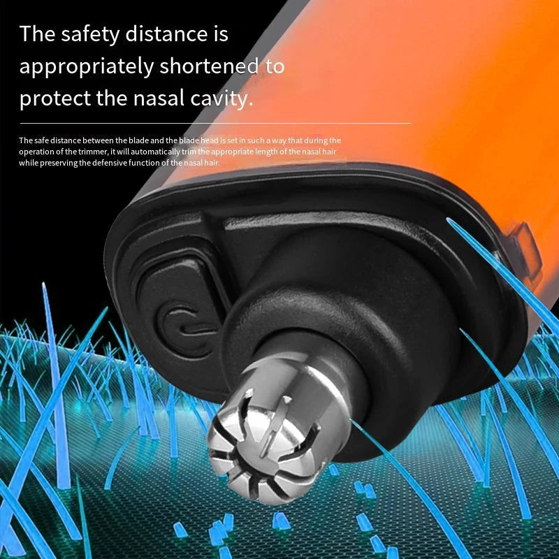Portable Nose & Ear Hair Trimmer - Rechargeable, Painless, USB Charging