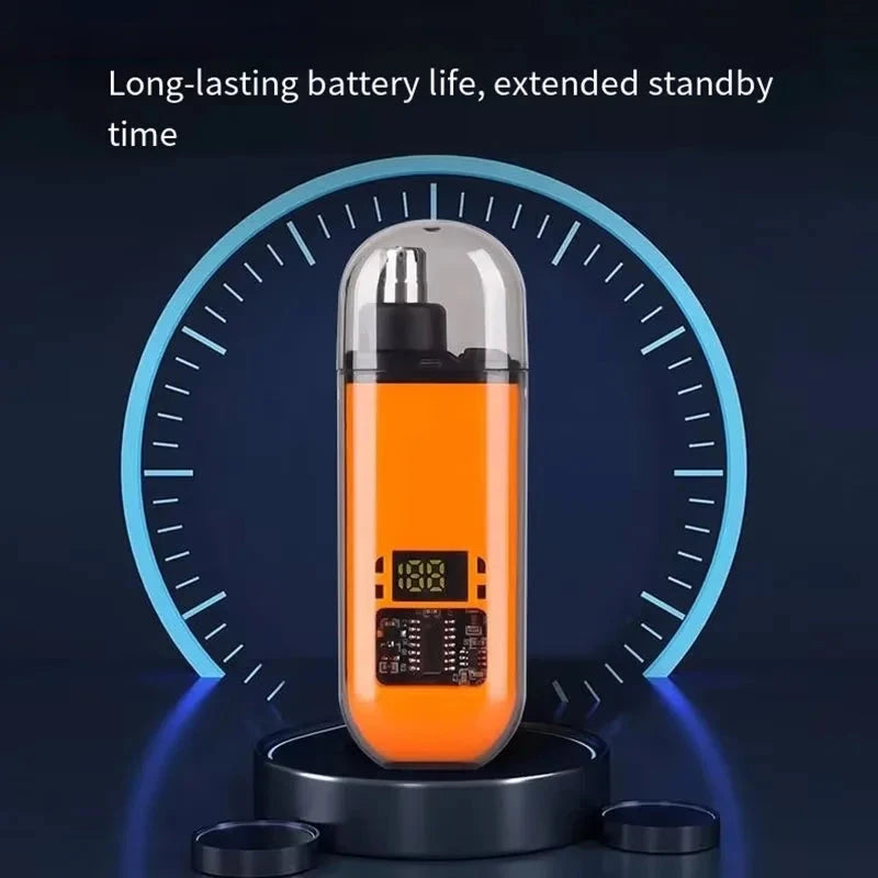 Portable Nose & Ear Hair Trimmer - Rechargeable, Painless, USB Charging