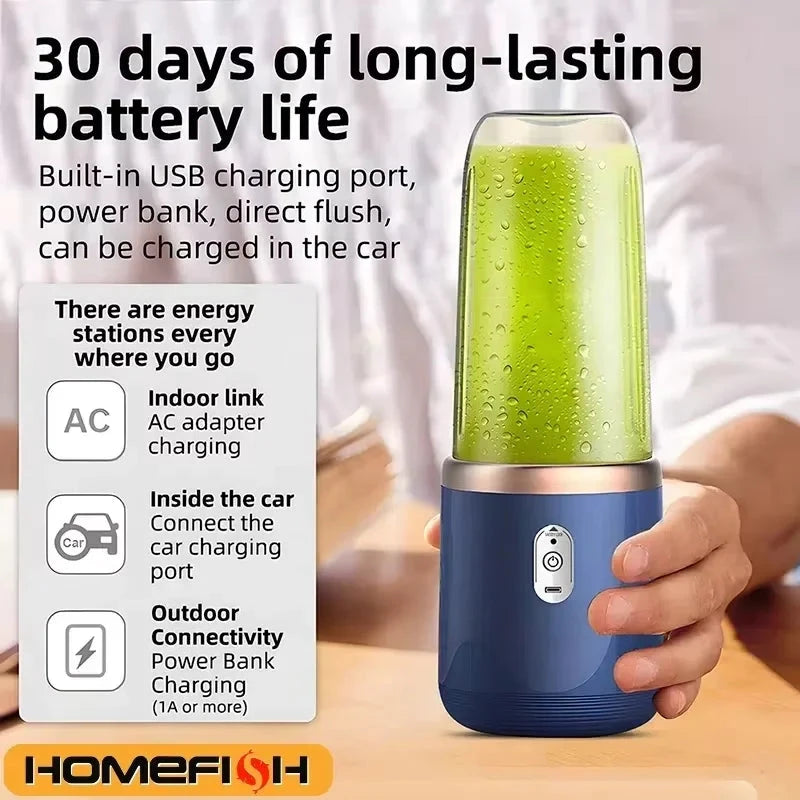 Portable Rechargeable Mini Juicer Cup - Multi-Function Blender