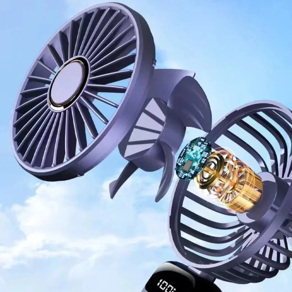 Portable Rechargeable Personal Fan - 5 Speed, 90° Adjustable