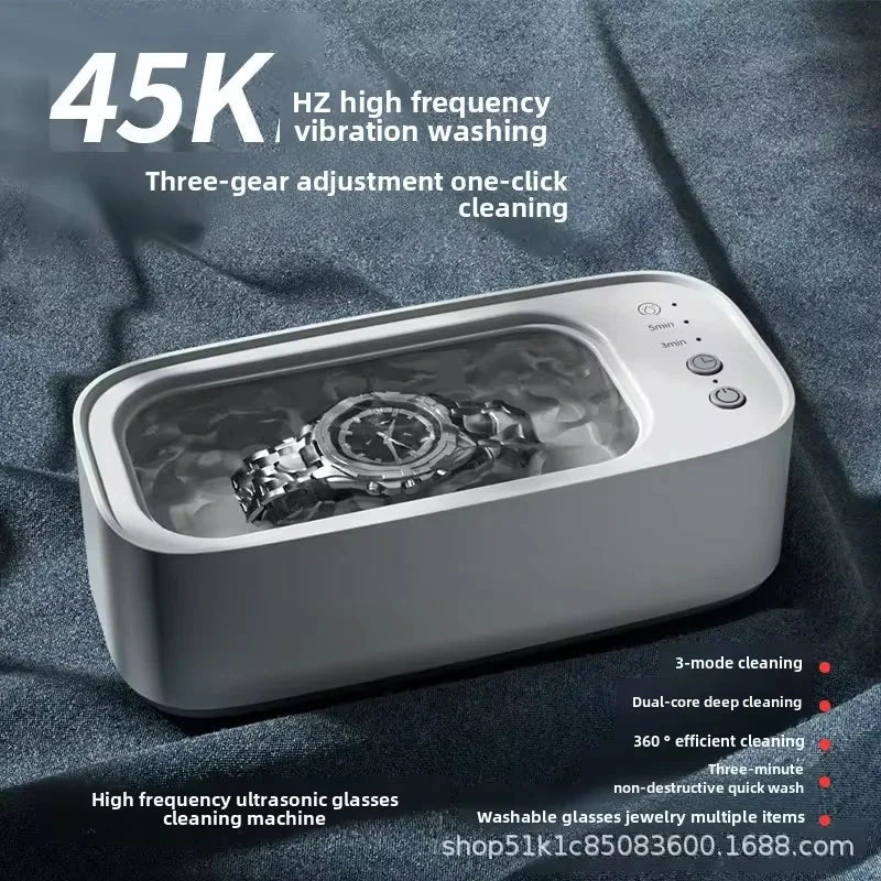 Portable Ultrasonic Cleaning Machine for Jewelry, Glasses & Makeup Tools