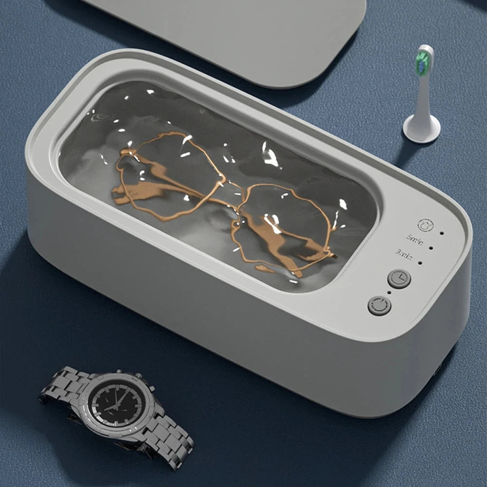 Portable Ultrasonic Cleaning Machine for Jewelry, Glasses & Makeup Tools