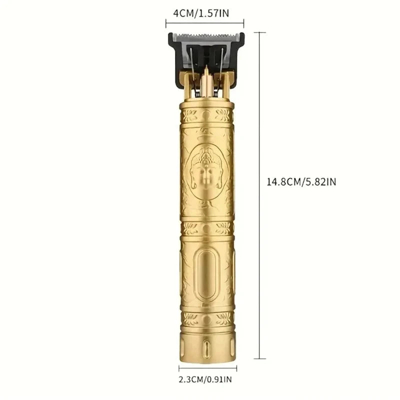 Professional Rechargeable Hair Clipper – Metal Barber Trimmer for Men