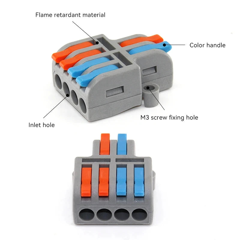 Push-In Wire Connectors – Compact Splitter Terminal Blocks for Home Wiring