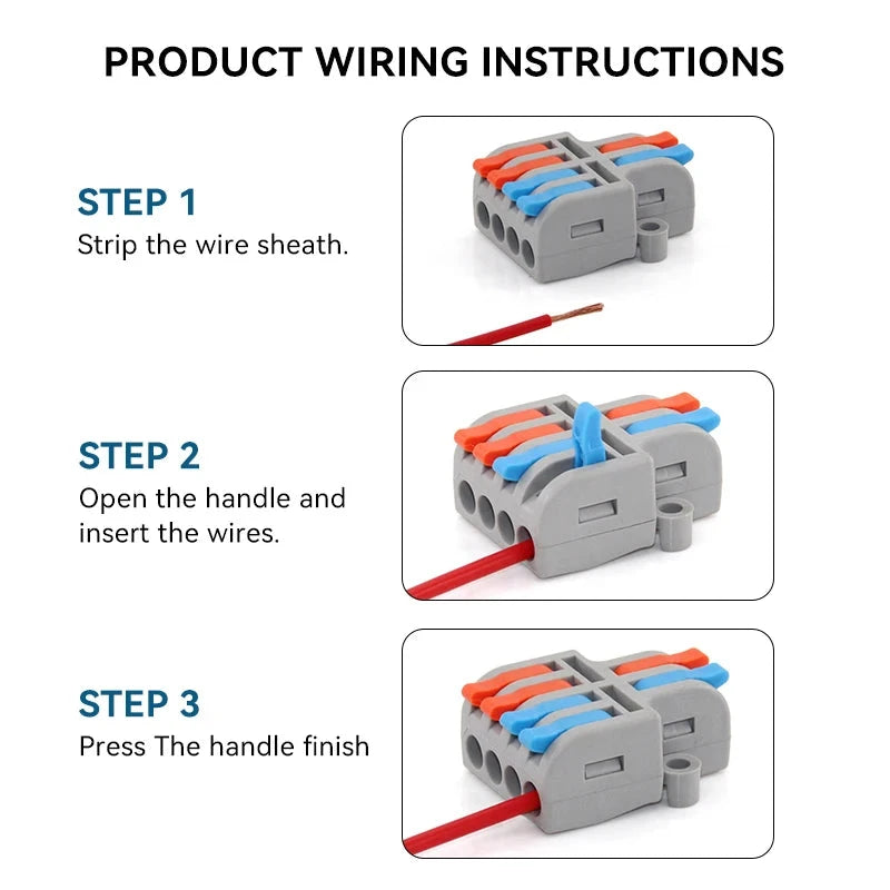 Push-In Wire Connectors – Compact Splitter Terminal Blocks for Home Wiring