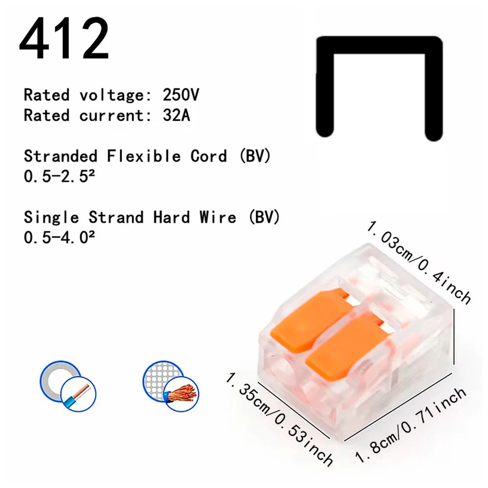 Quick Plug-In Wire Connectors - Universal Electrical Terminals