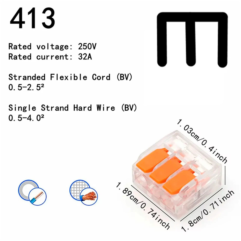 Quick Plug-In Wire Connectors - Universal Electrical Terminals