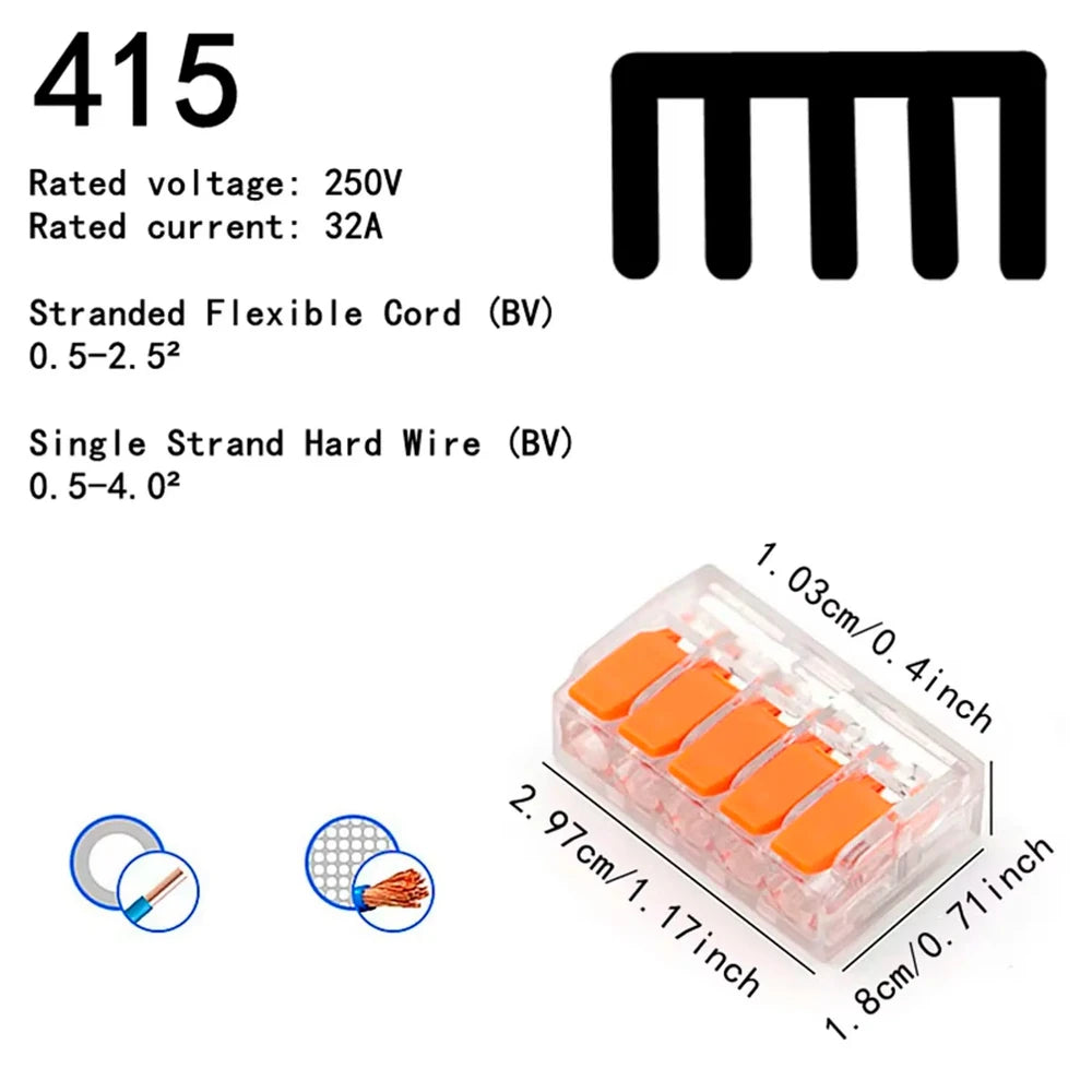 Quick Plug-In Wire Connectors - Universal Electrical Terminals