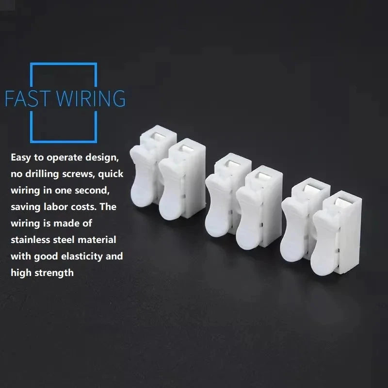 Quick Wire Connectors - Solderless Spring Clamp Terminal Blocks