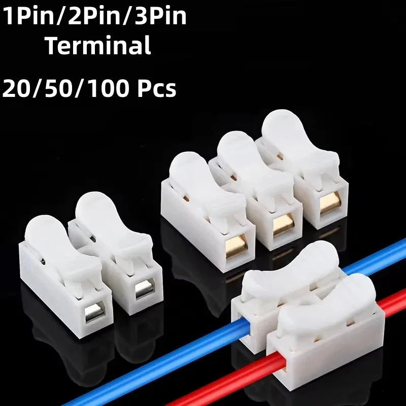 Quick Wire Connectors - Solderless Spring Clamp Terminal Blocks
