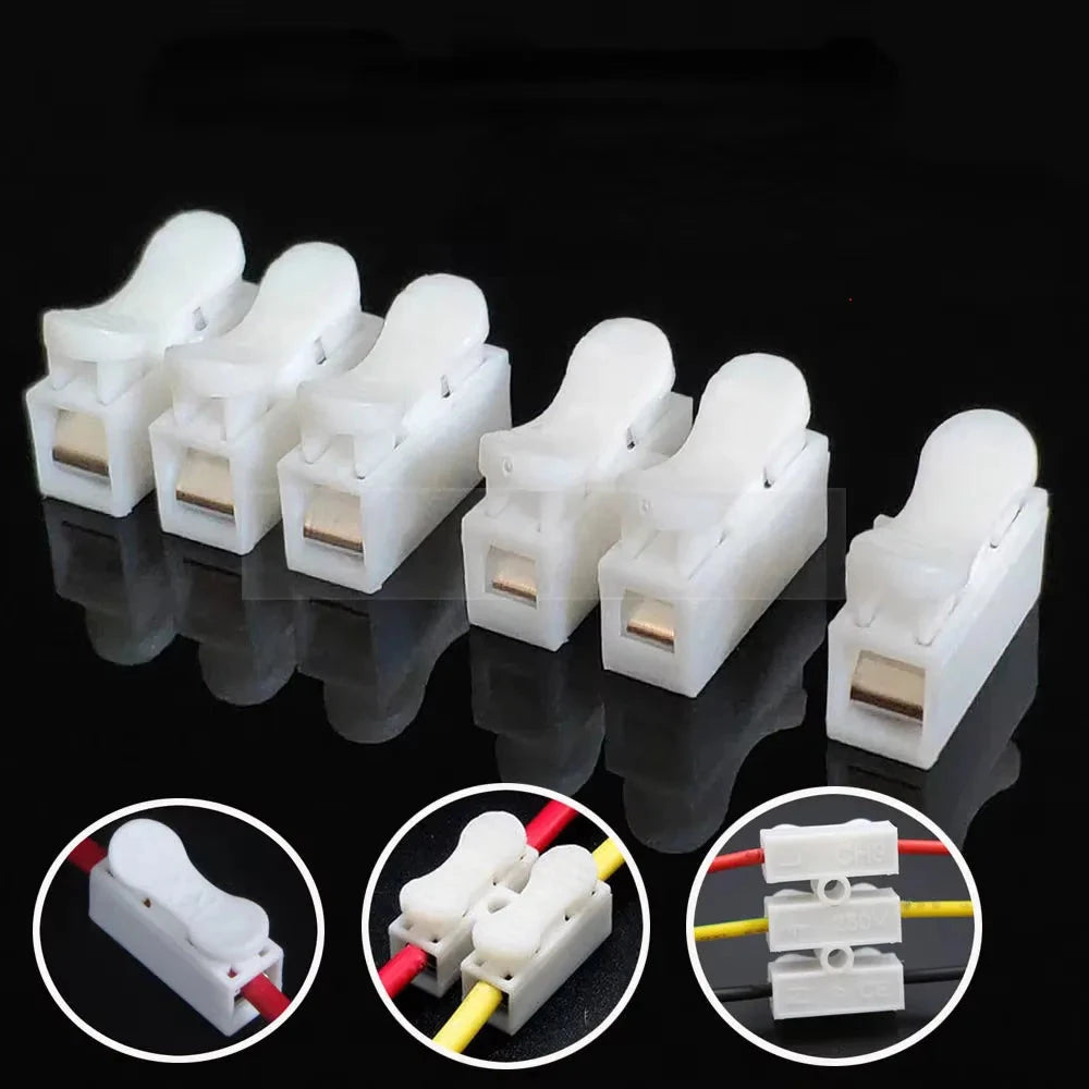 Quick Wire Connectors - Solderless Spring Clamp Terminal Blocks