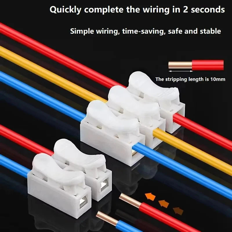 Quick Wire Connectors - Solderless Spring Clamp Terminal Blocks