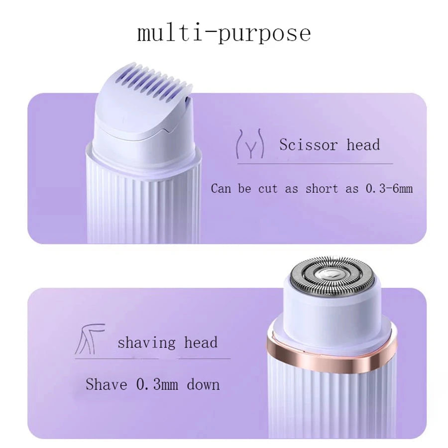 Rechargeable 2-in-1 Electric Shaver - Painless Portable Hair Removal