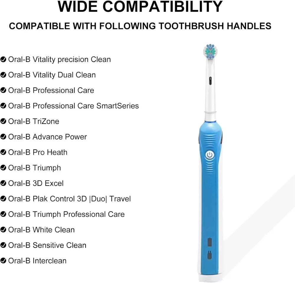 Replacement Toothbrush Heads - Compatible with Oral-B & Braun, Soft Bristles