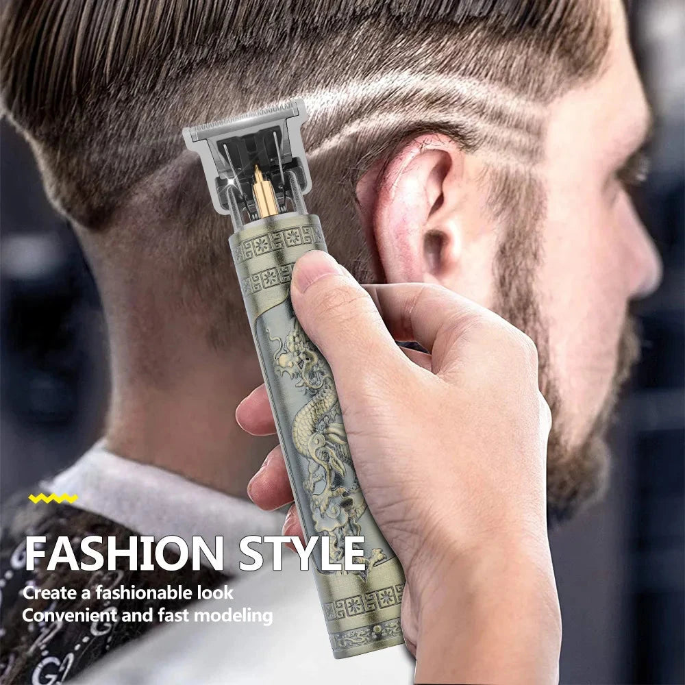 Retro T9 Hair Clipper Set - Rechargeable Trimmer for Sensitive Areas