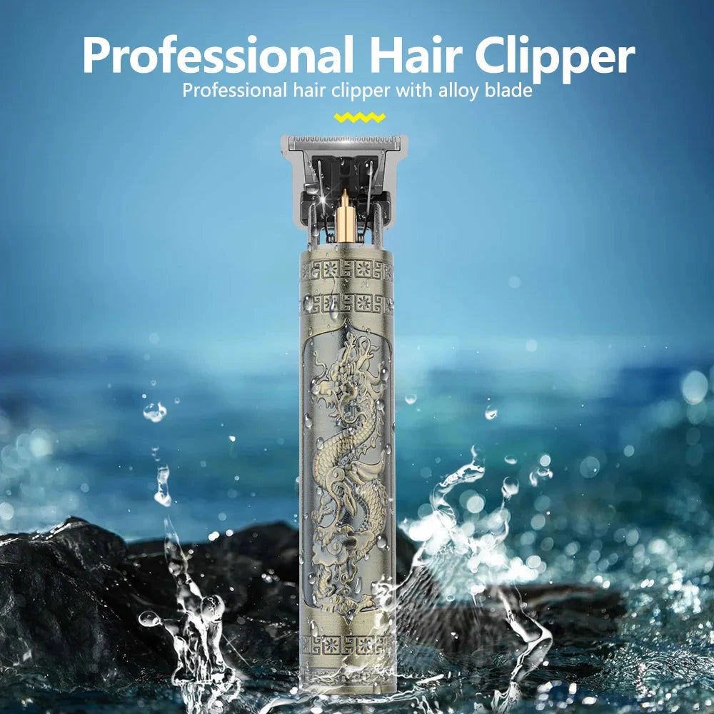 Retro T9 Hair Clipper Set - Rechargeable Trimmer for Sensitive Areas