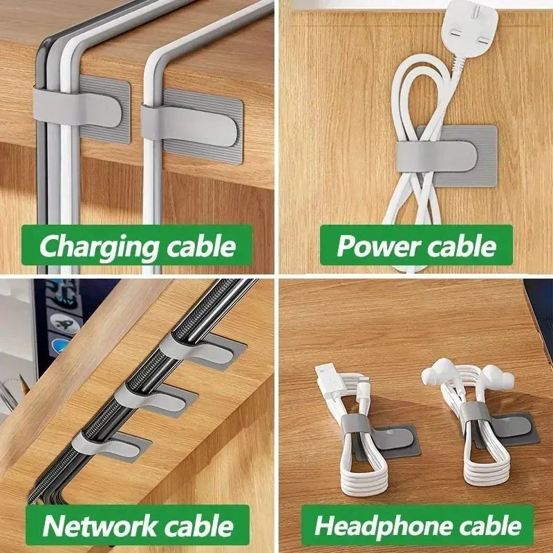 Reusable Adhesive Cable Organizer Straps - Cord &amp; Wire Management Ties