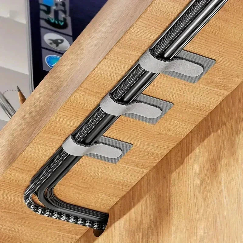 Reusable Adhesive Cable Organizer Straps - Cord &amp; Wire Management Ties
