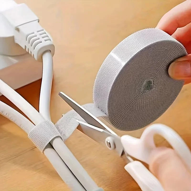 Reusable Silicone Cable Ties - Hook & Loop Cord Organizer Straps
