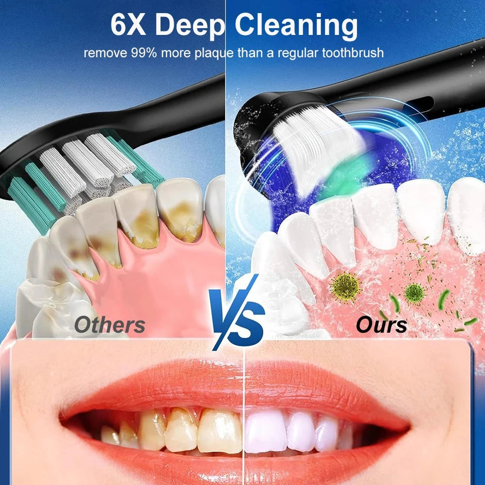 Rotating Electric Toothbrush for Adults with 5 Modes & 8 Brush Heads