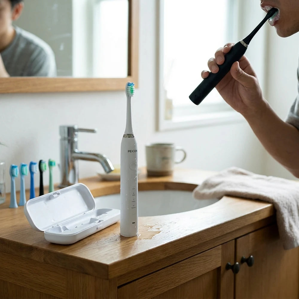 Rotating Electric Toothbrush for Adults with 5 Modes & 8 Brush Heads