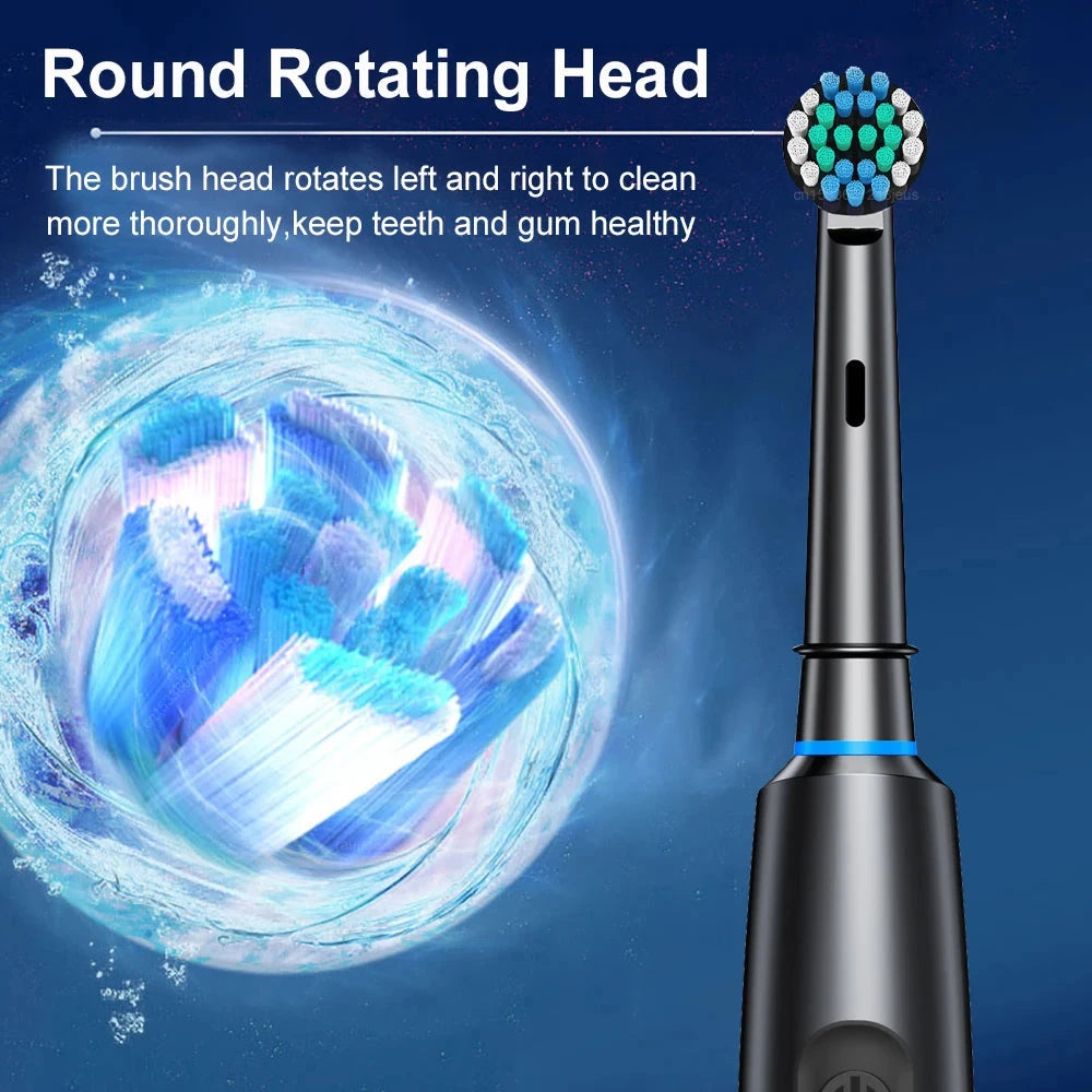 Rotating Electric Toothbrush for Adults with 5 Modes & 8 Brush Heads
