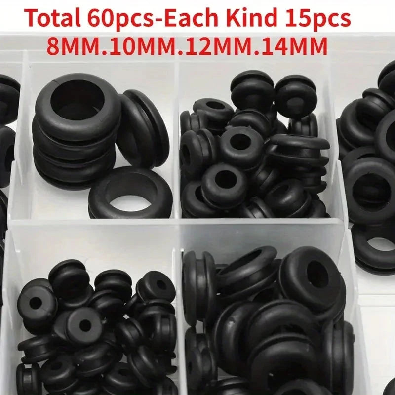 Rubber O-Ring Washer Seal Assortment Kit - 8-14mm Gasket Set