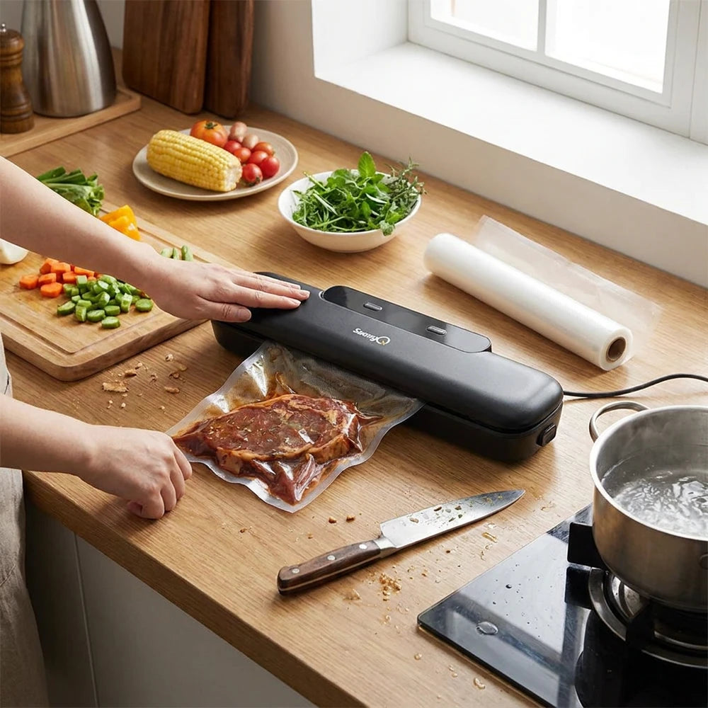 saengQ Vacuum Sealer Machine - Household Food Sealer with Bags