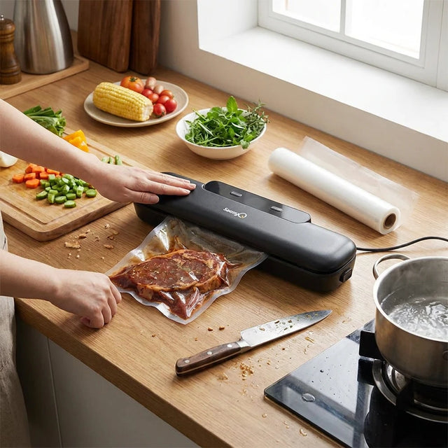 saengQ Vacuum Sealer Machine - Household Food Sealer with Bags