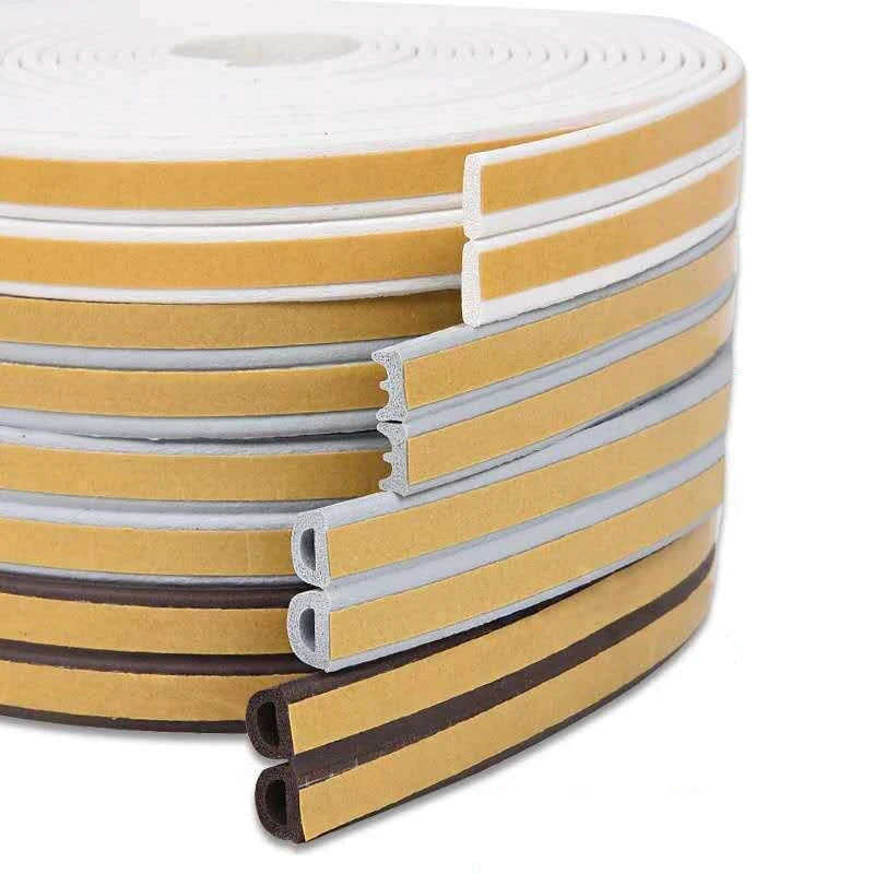 Self-Adhesive Door & Window Weather Stripping - 5m or 10m Rubber Seal