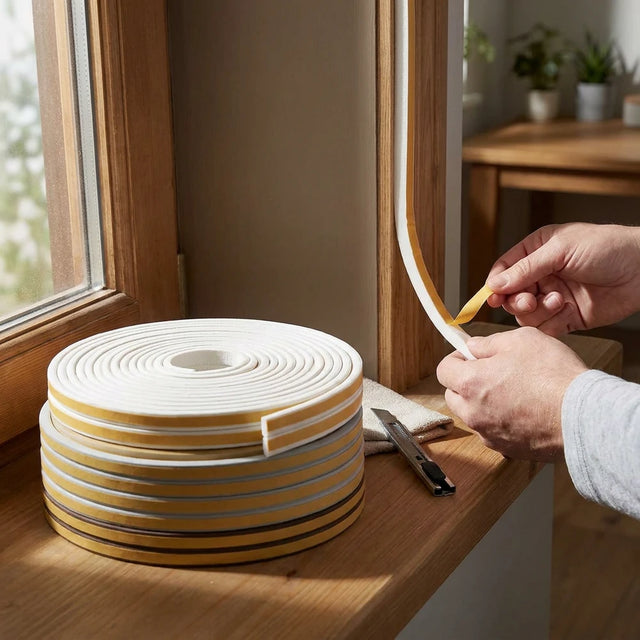 Self-Adhesive Door & Window Weather Stripping - 5m or 10m Rubber Seal