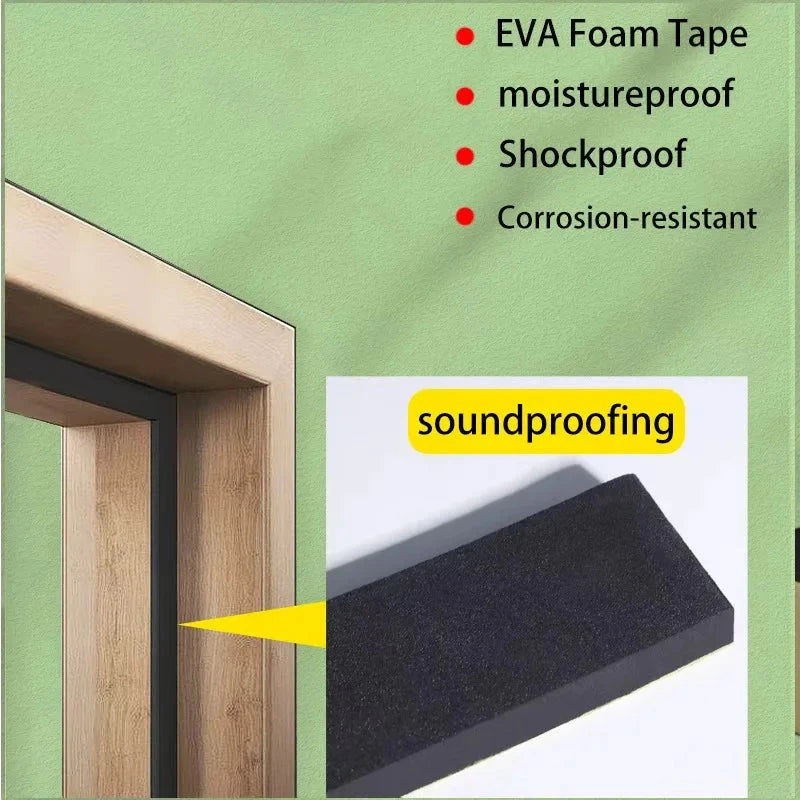 Self-Adhesive EVA Foam Weather Strip - Soundproof Door & Window Seal