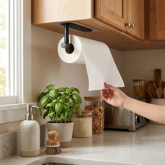 Self-Adhesive Paper Towel &amp; Tissue Holder for Kitchen or Bathroom