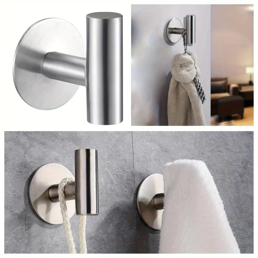 Self-Adhesive Stainless Steel Bathroom Hook – No-Drill Wall Hook
