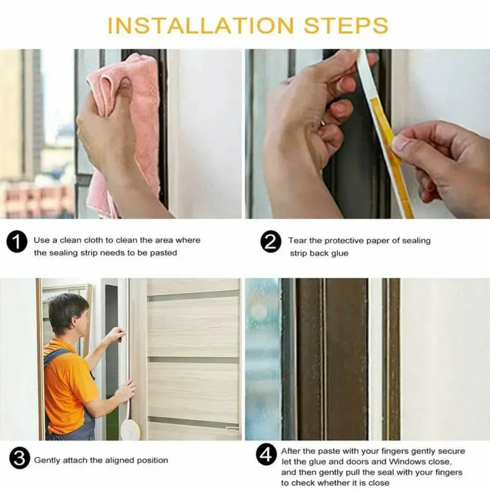 Self-Adhesive Weather Stripping Door & Window Seal Strip - Draft Stopper