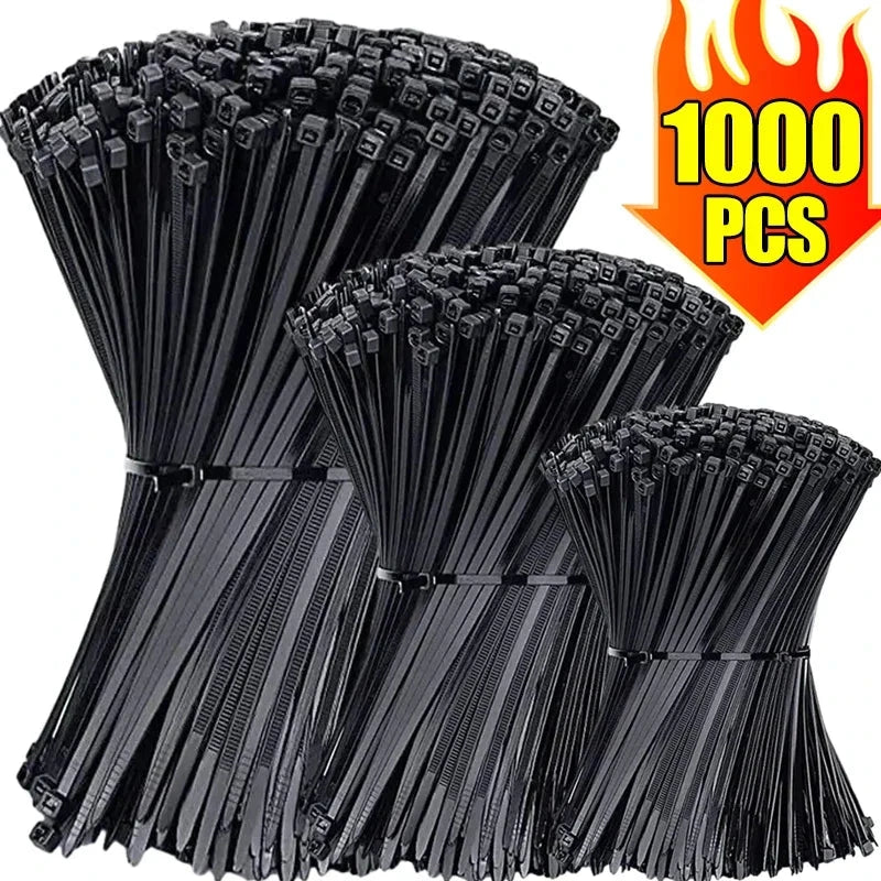Self-Locking Nylon Cable Ties - Adjustable Zip Ties for Home & Office