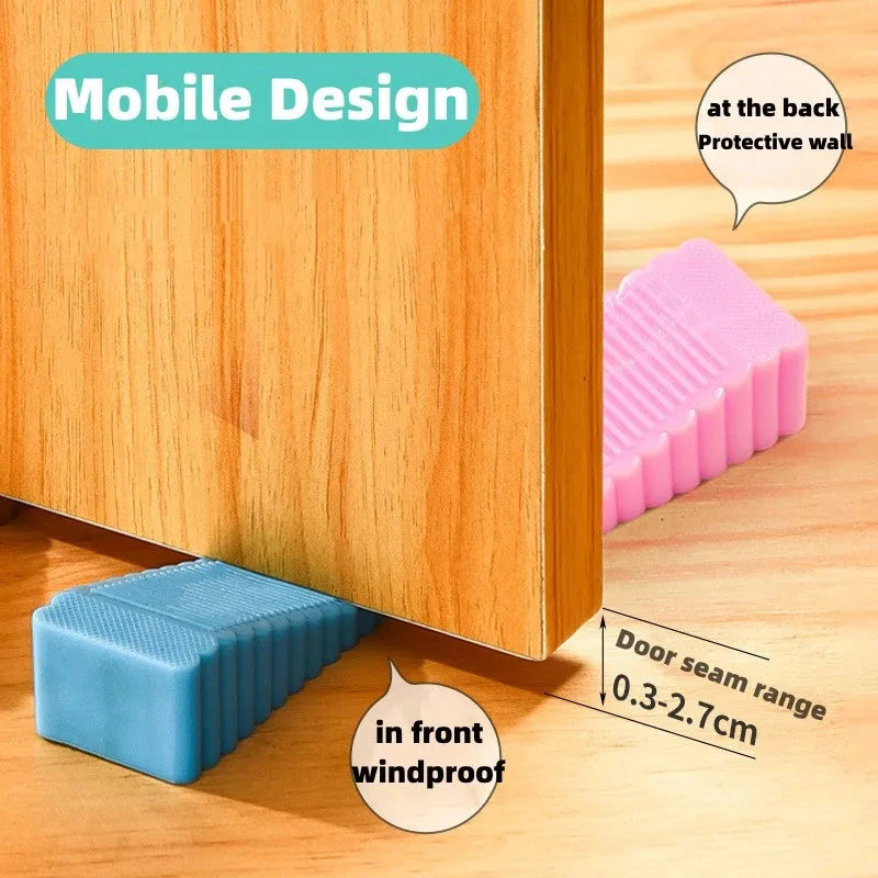 Silicone Door Stopper Wedge - Anti-Collision Safety Door Stop