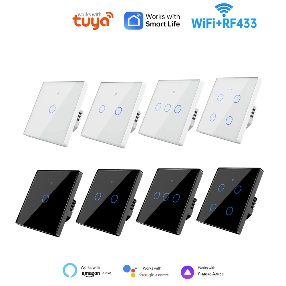 Smart WiFi Touch Wall Light Switch - No Neutral, Works with Alexa