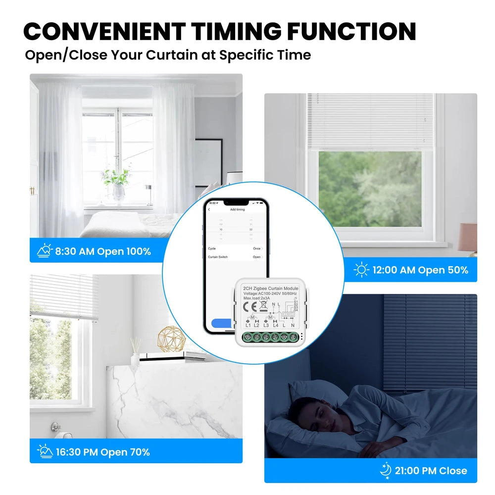 Smart WiFi/ZigBee Curtain Switch Module for Roller Shutters & Blinds