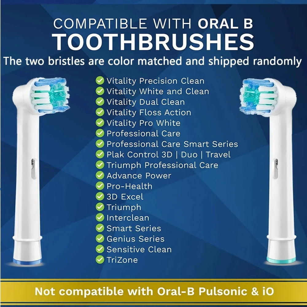 Soft Bristle Replacement Brush Heads for Oral-B & Braun Toothbrushes