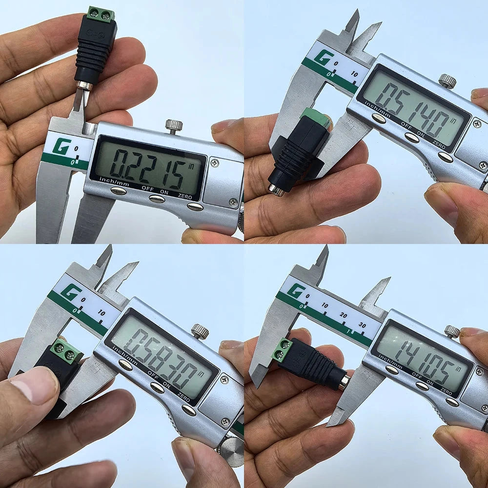 Solderless DC Power Plug Connectors - 5.5x2.1mm, 5 Pairs